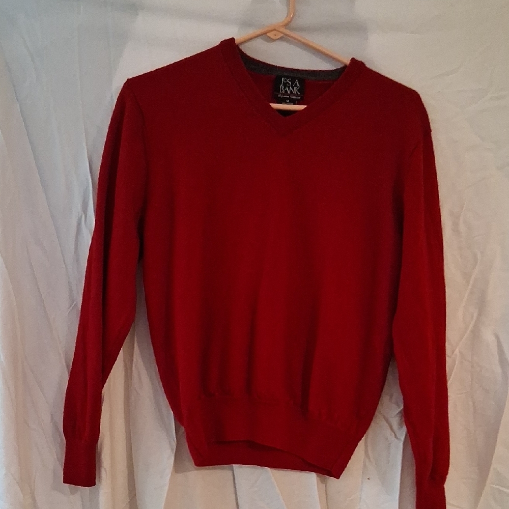 Jos. A. Bank Men's Red V-Neck Sweater